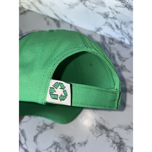 HTT Recycled Sprite Soda Logo Embroidered Blue Piping 6 Panel Fastner Cap Hat - Picture 8 of 12